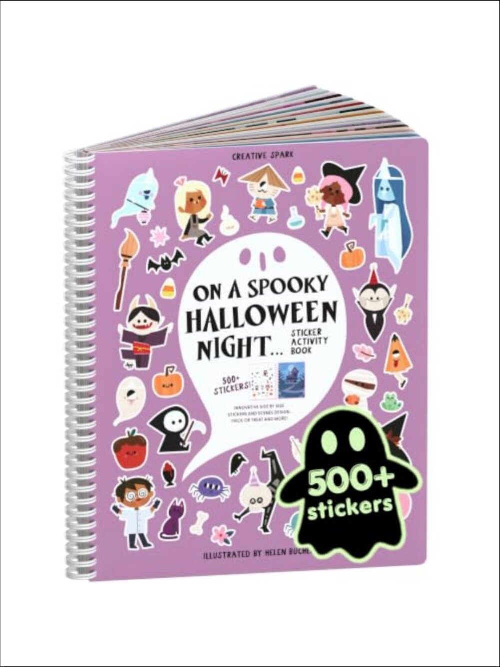 Halloween Sticker Activity Book 500+ Peel & Stick Spiral-Bound Travel Toy